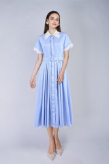 [30% OFF] Velvet Lace Accent Dress