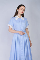 [30% OFF] Velvet Lace Accent Dress