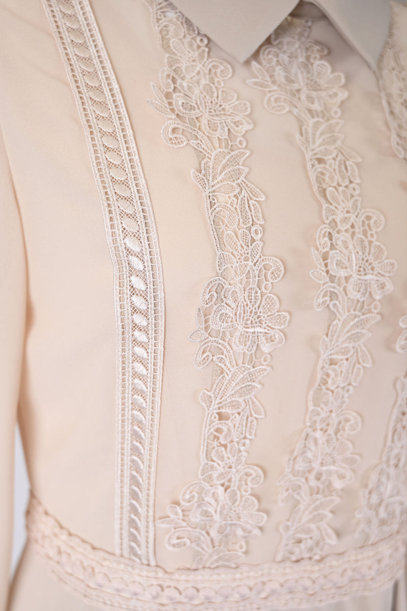 【NEW】レース×シアースリーブワンピース