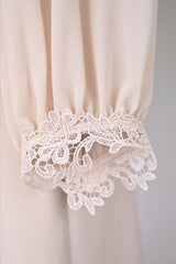 [30% OFF] Lace x Sheer Sleeve Dress
