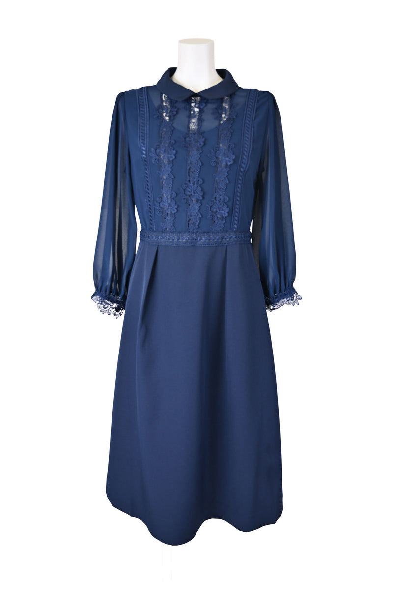 【NEW】レース×シアースリーブワンピース