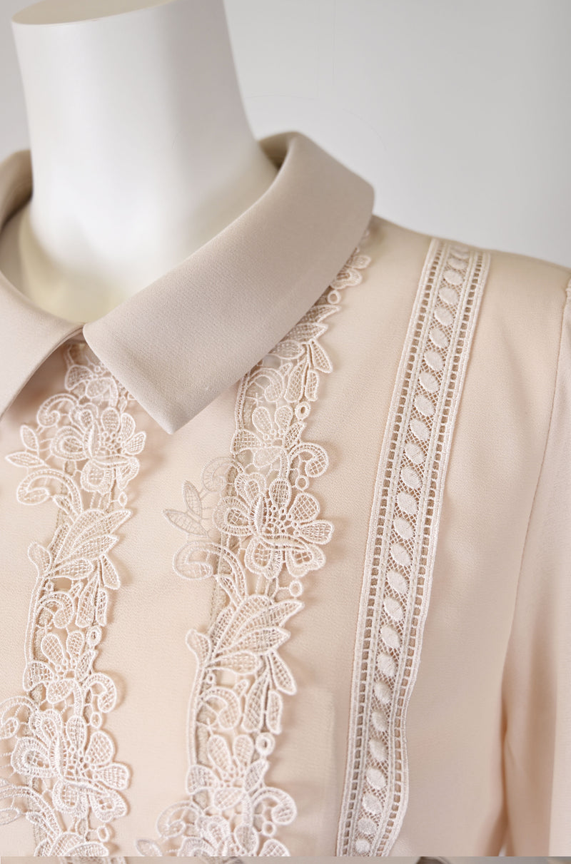 【NEW】レース×シアースリーブワンピース