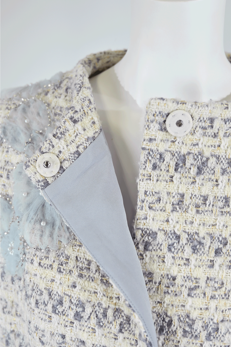 【予約販売 / NEW】刺繍入りツイードコート