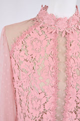 [30% OFF] Lace x Polka Dot Tulle High Neck Blouse 