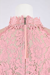 [30% OFF] Lace x Polka Dot Tulle High Neck Blouse 