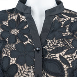 [50% OFF] Lace-trimmed puff sleeve tunic 