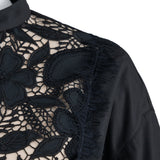 [50% OFF] Lace-trimmed puff sleeve tunic 