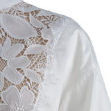 [50% OFF] Lace-trimmed puff sleeve tunic 