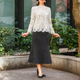 [50% OFF] Wool-like lace blouse