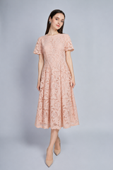 [30% OFF] Velvet Lace Accent Dress