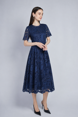[30% OFF] Velvet Lace Accent Dress