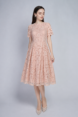 [30% OFF] Velvet Lace Accent Dress