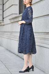 [30% OFF] Velvet Lace Accent Dress