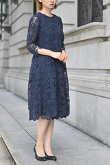 [30% OFF] Velvet Lace Accent Dress
