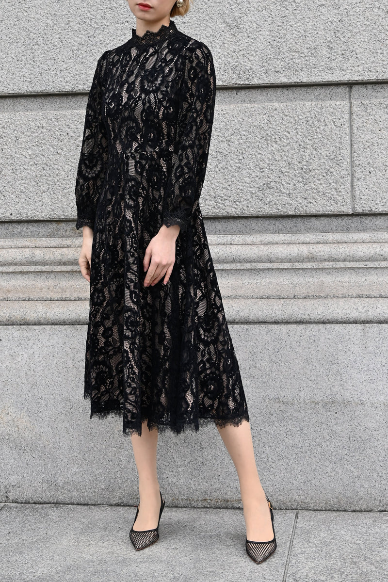 【NEW】ベルベットレースワンピース