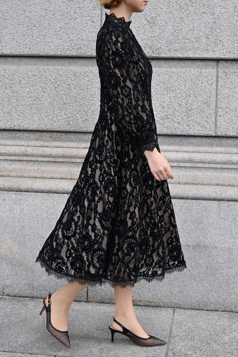 【NEW】ベルベットレースワンピース