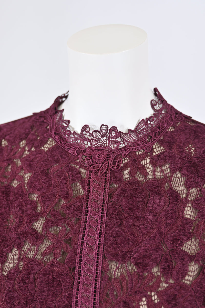 【NEW】ベルベットレースアクセントワンピース