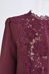 [30% OFF] Velvet Lace Accent Dress
