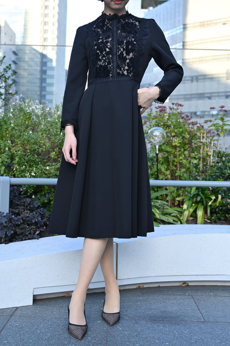 【NEW】ベルベットレースアクセントワンピース