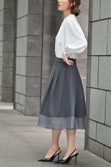 [30% OFF] Chambray Tuck Skirt