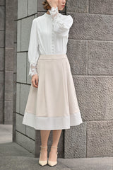 [30% OFF] Chambray Tuck Skirt