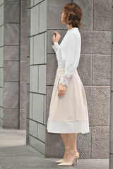 [30% OFF] Chambray Tuck Skirt