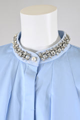[NEW] Lace x Dot Tulle High Neck Blouse 