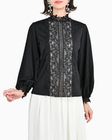 [50% OFF] Lace high neck blouse