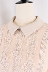 [30% OFF] Lace x Sheer Sleeve Dress