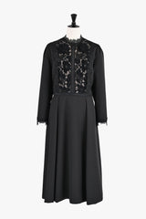 [30% OFF] Velvet Lace Accent Dress