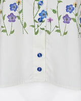 [50% OFF] Dolman Sleeve Floral Embroidered Print Shirt Blouse