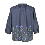 [50% OFF] Dolman Sleeve Floral Embroidered Print Shirt Blouse