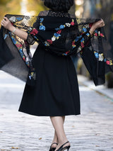 花柄総刺繍ストール