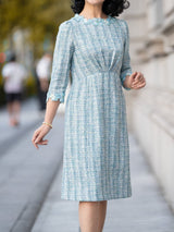 [60% OFF] Floral Motif Trimmed Dress