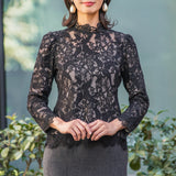 [50% OFF] Wool-like lace blouse