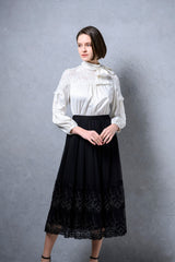 [50% OFF] Floral Embroidered Flared Skirt