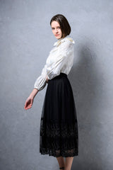 [50% OFF] Bowtie blouse with yoke lace