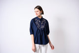 [50% OFF] Lace-trimmed blouse 
