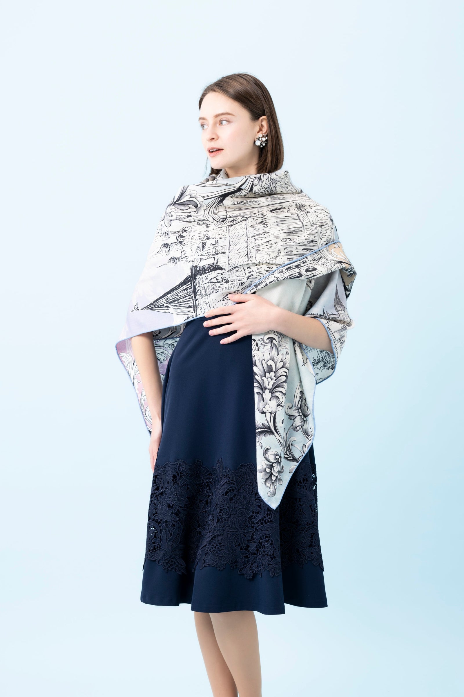 50％OFF】ウールシルクストール Castle morning | レースワンピースや