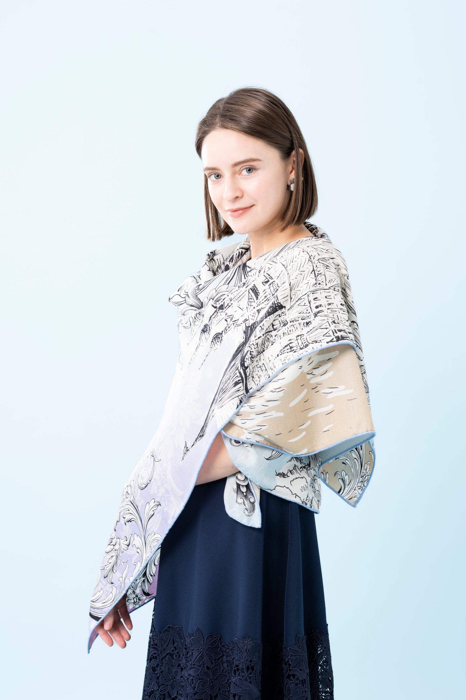 50％OFF】ウールシルクストール Castle morning | レースワンピースや