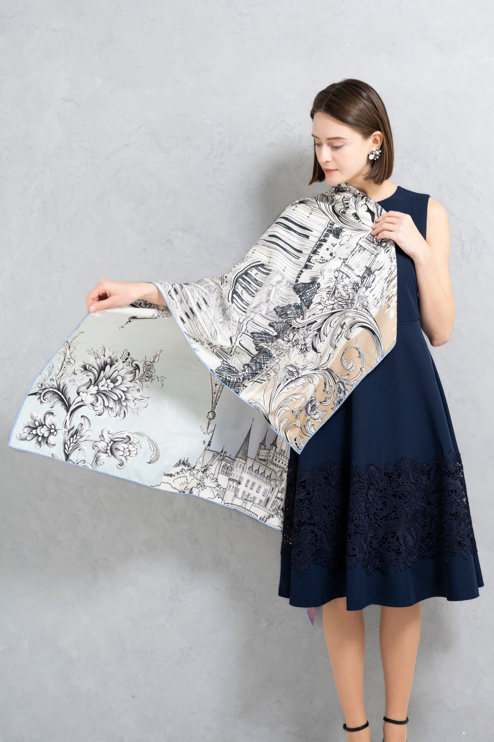 50％OFF】ウールシルクストール Castle morning | レースワンピースや