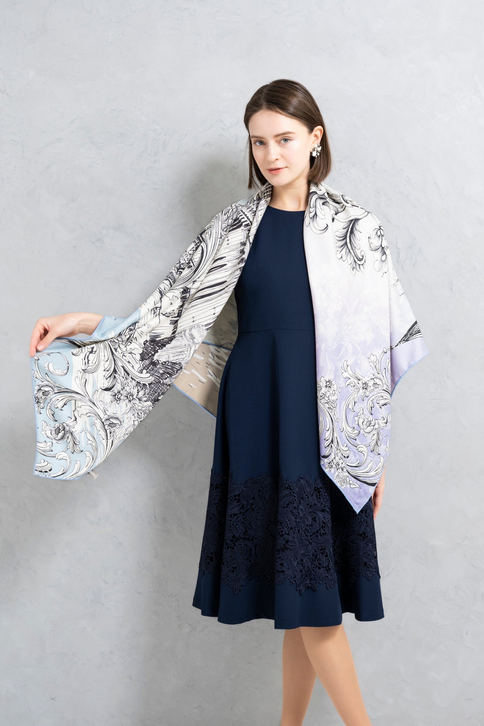 50％OFF】ウールシルクストール Castle morning | レースワンピースや