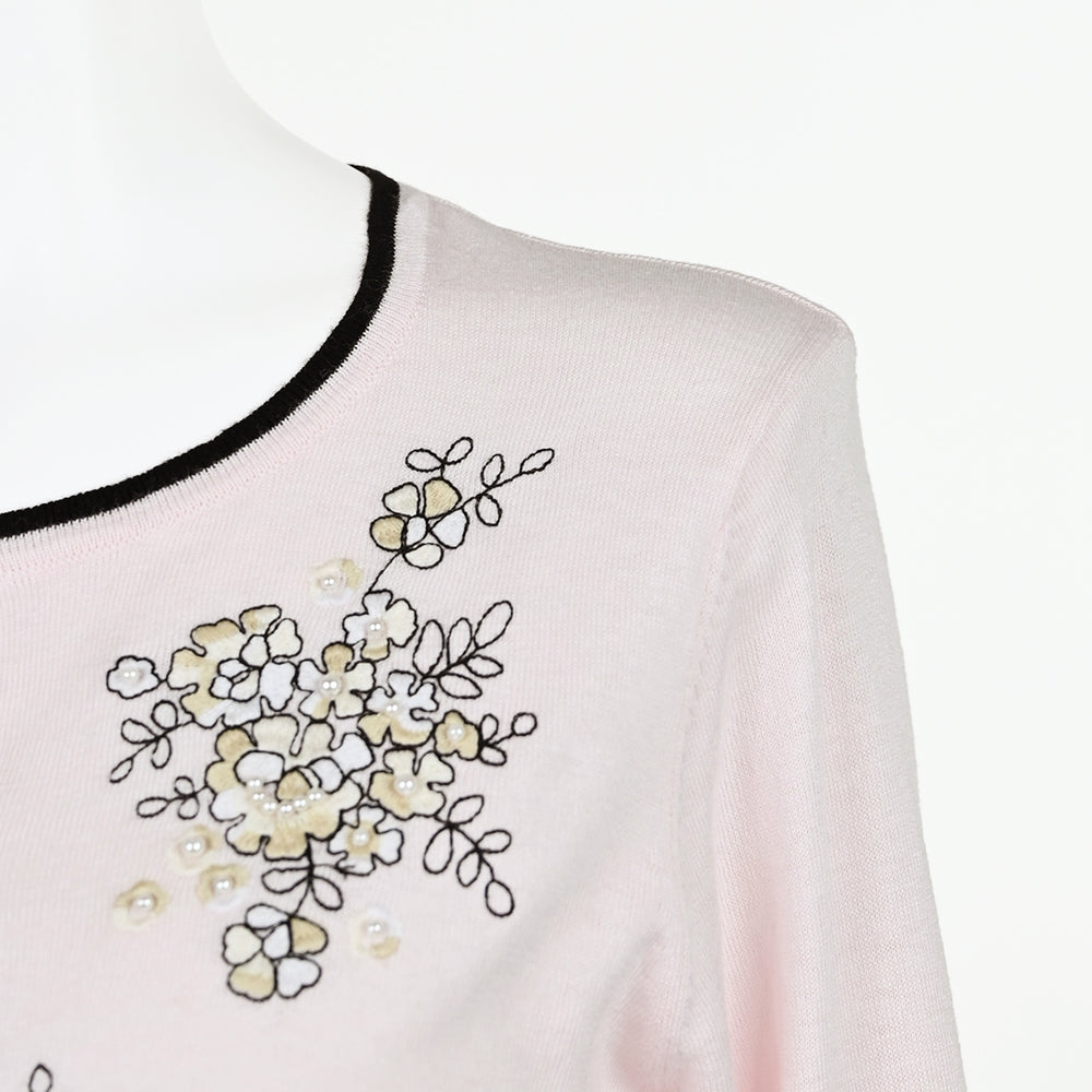 50％OFF】花柄刺繍ニットカーディガン | レースワンピースや