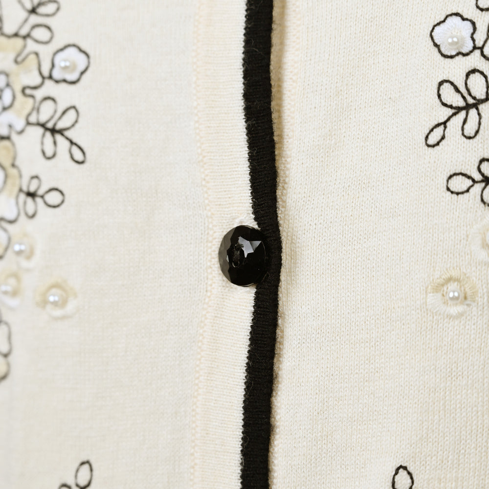 50％OFF】花柄刺繍ニットカーディガン | レースワンピースや