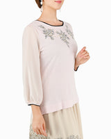 [50% OFF] Floral Embroidered Knit Tunic