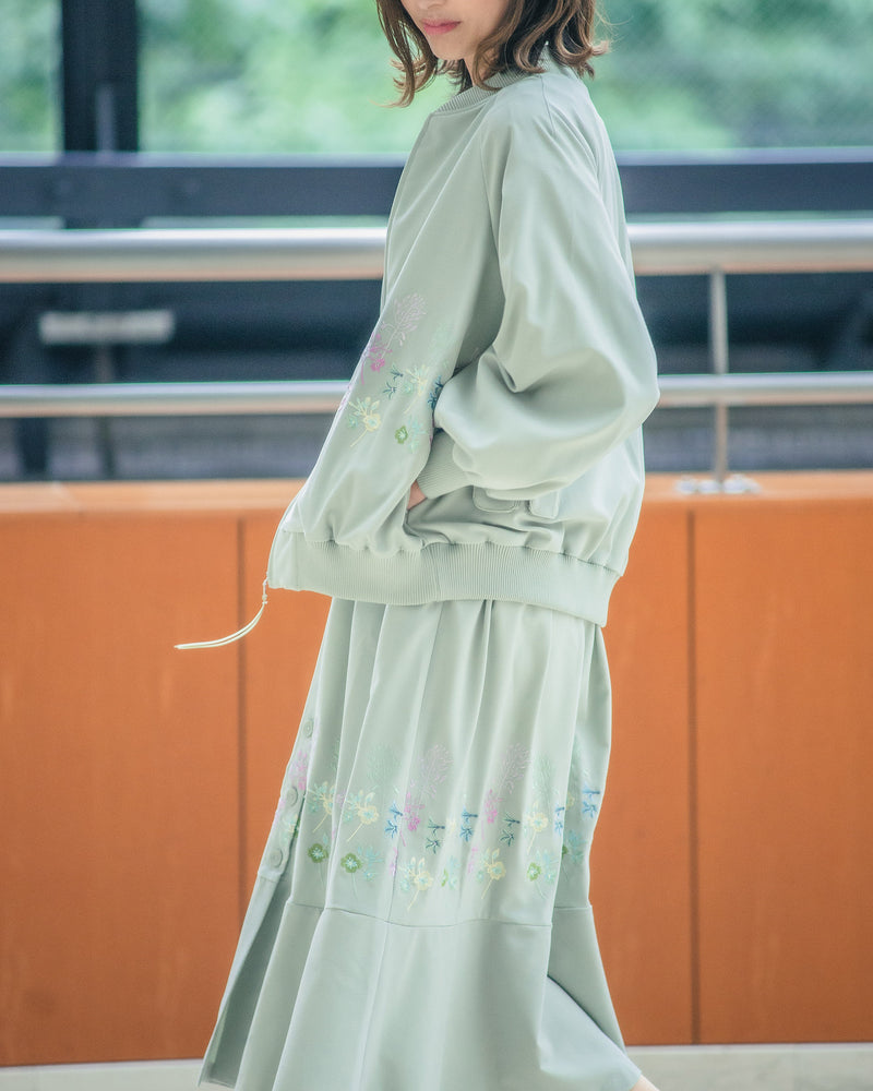 【50%OFF】花刺繍ブルゾン