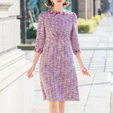 [60% OFF] Floral Motif Trimmed Dress