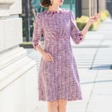 [60% OFF] Floral Motif Trimmed Dress