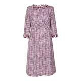 [60% OFF] Floral Motif Trimmed Dress
