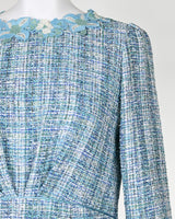 [60% OFF] Floral Motif Trimmed Dress
